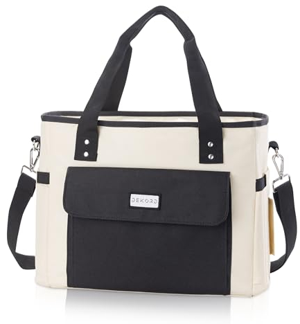 DEKORD Bolsa térmica porta alimentos, Fiambreras comida trabajo, Fiambrera, Bolsa comida trabajo, Bolsa porta alimentos, Lonchera (Beige)