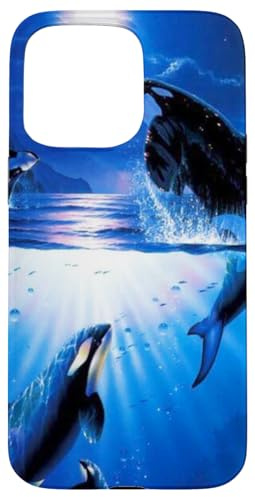 Handyhülle „Killer Orca Wales in Blue Ocean Moonlight“ Hülle für iPhone 15 Pro Max