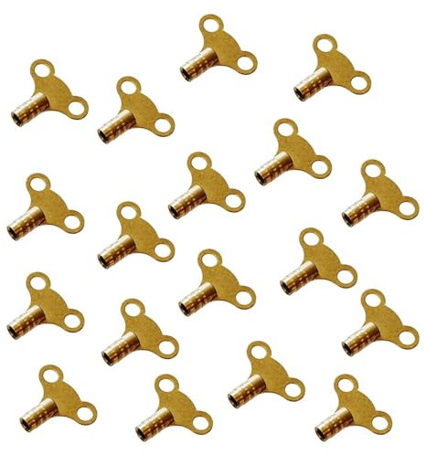 SDMAX Brass Radiator Key, Easy Grip, Heavy Duty Clock Type, Solid Brass Finish, Air Lock Releasing, Versatile, Air Vent Valve Keys, Easy Thumb Turnkey (18 PCS)