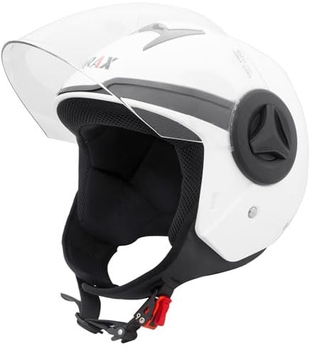 Zorax ZOR-603 Gloss White L (59-60cm) Open Face Helmet Single Visor Motorcycle Motorbike Crash Helmet ECE2206