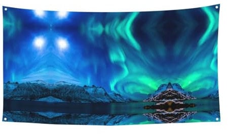 Northern Lights Event Background Banner, Flag Hanging, Holiday Decoration, Parade, Birthday Party Supplies, Etc.