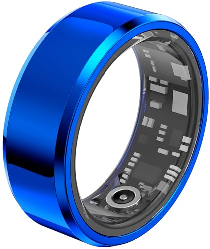Smart Ring Android Fitness Tracker Ring Smartringe für Herren Damen Smart Ring Herzfrequenz Wasserdicht Smartring mit Schrittzähler Schlaftracker Ring iOS Smart Workout Fitness Ring Edelstahl