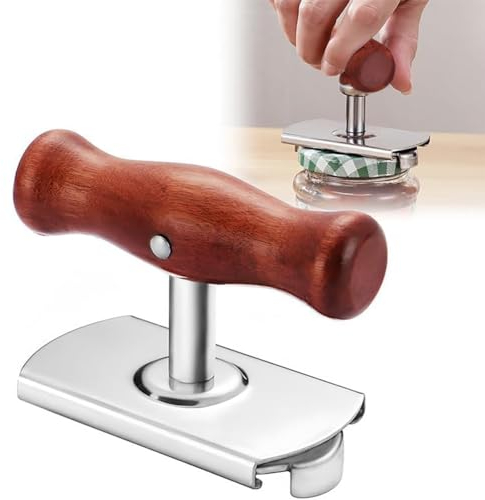 Effortless - Abridor de tarros para artritis, para personas mayores, abridor de tapas de rosca, abrelatas ajustable, para ahorrar trabajo, abrelatas para pícnic familiar (madera)