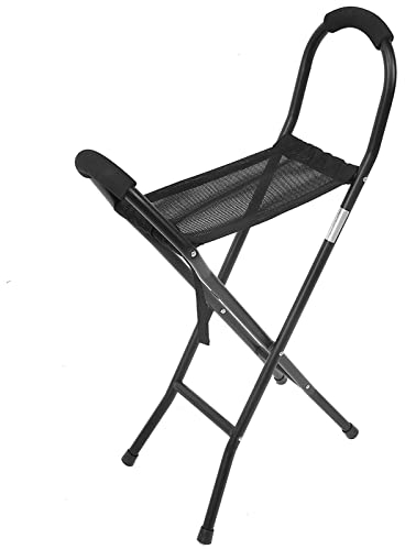 Canne de Marche avec Siège, Chaise de Canne Pliante Portable, Chaises de Canne Pliables pour Adultes, Cannes de Marche pour Hommes et Femmes, Canne et Tabouret à Double Usage