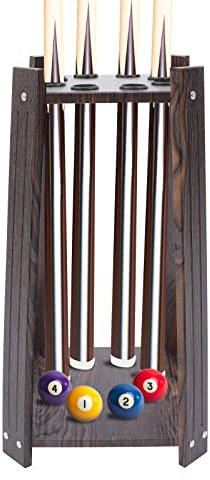 Pool Queue Halter, Holz Billard Queue Halterung Pool Queue Wandqueuehalter hält 8/10 Sticks Billardtisch-Zubehör Organizer (8 Löcher)