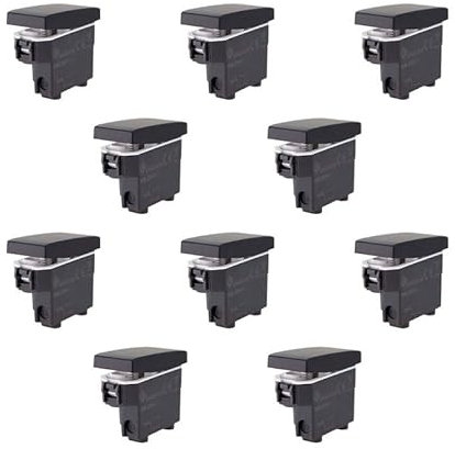 Pulsante Normalmente Aperto 1P 10A, Compatibile Con Bticino Living, Compatibile Con Vimar Plana (10 Pezzi, Nero)