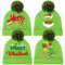 Cozypower 4 Stück Merry Christmas Beanie Mütze Pom Pom Beanie Mütze Xmas Lime Green Elf Strickmütze Erwachsene Herren Damen Kostüm Winter, Grün , Medium