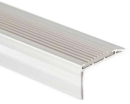 Treppenkantenprofil Aluminium grau LxBxH=1500x45x25mm - L=1,5 meter - Treppen Kantenschutz - Treppenprofil