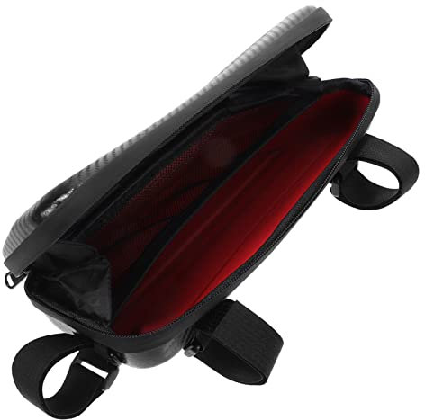 BIUDECO Fahrradträgertasche Fahrrad Aufbewahrungstasche Fahrrad-Handytasche Fahrrad vorne Mountainbike Tasche Werkzeug Tasche Fahrradkeller Fahrradtaschen zum Radfahren PU-Leder Black