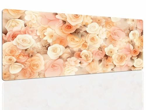 Tapis de Souris Cream, Tapis Souris XXL, 1400x800x4mm Tapis de Bureau Gaming AntidéRapant, Tapis Bureau étanche, sous-Main pour Clavier et Souris, Mouse Pad Mat, pour Gamer, Ordinateur, Pc 273