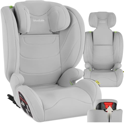 tectake® Siège auto bébé enfant dès 15 mois Siege auto bebe avec Fixation Isofix, Voiture enfant Sécurité enfant siege auto isofix groupe 2 3 Sièges auto Siege auto 3 ans