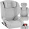 tectake® Kindersitz, Kindersitz Isofix, Auto Kindersitz ohne Isofix nachrüsten, Autositz Befestigung mit 3-Punkt Sicherheitsgurt, Sitzschale mit extra dicker Polsterung, waschbar - hellgrau