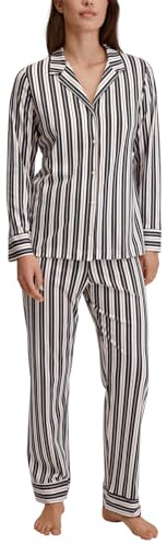 CALIDA Night Lovers Pyjama Damen | durchgeknöpfter Schlafanzug, weich, glatt und angenehm wärmend mit Interlock-Qualität