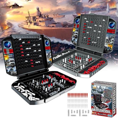 Schiffe Versenken Brettspiel - Klassisches Seeschlacht- und Stratego-Spiel, Puzzle-Spielzeug für Kinder ab 4 Jahre