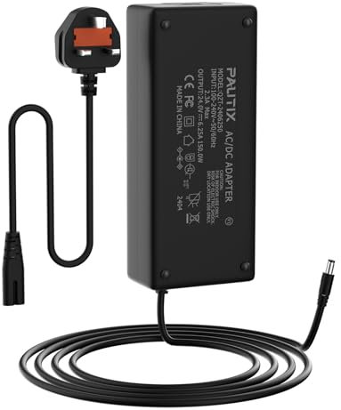PAUTIX UK Power Supply Adapter 24V 6.25A 150W, Power Plug AC 100-240V to DC 24V Driver Converter Transformer for LED Strip Light, CCTV Security System, Router