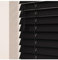 50mm Slat Black Real Wood Venetian Blind With Strings 120cm Drop