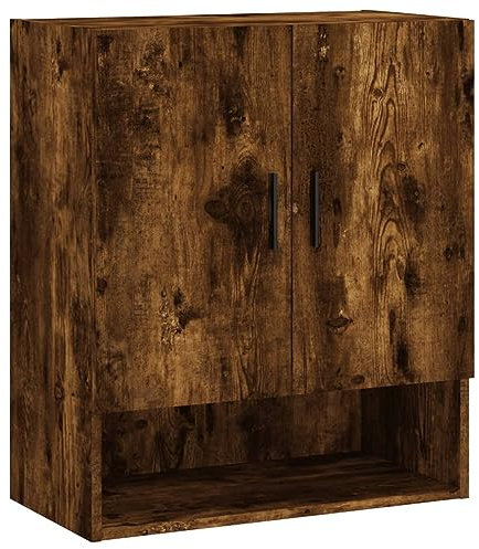 ULUYYUC Schließfachschrank Medizinschrank Werkzeugschrank Werkstattschrank - Wandschrank Räuchereiche 60x31x70 cm Holzwerkstoff für Werkstatt Keller Büro Schlafzimmer