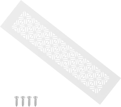PATIKIL 12 x 3 Inch Door Air Vent Cover, Heavy Duty Aluminum Grille Ventilation Cover Louvered with Mounting Screws for Cabinet Wardrobe Door, White