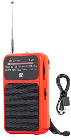 Transistor Radio A Pile Survie, AM/FM Poste Radio Portable, Outdoor Radios Vintage Retro, Petite Radios Portable A Piles pour Voyage Randonnée Catastrophe Maison Secours Camping Intérieur Extérieur