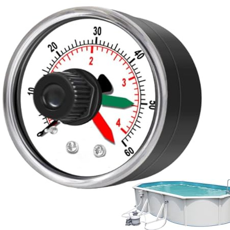 Poolfilter-Messgerät | Niederdruckmessgerät mit Flüssigkeit gefüllt – präziser 60 PSI wasserdichter Tester zur Überwachung von Wasser zur Messung des Aquariums für Spa-Ölkühler