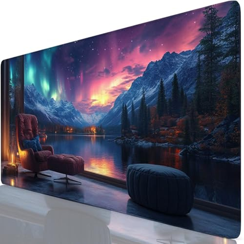 Mouse Pad 60x40cm Extended Large Mouse Mat Black Desk Accessories with Non-Slip Mousepad Sofa, Soft Smooth Surface, Stitched Edges Desk Pad for Gaming, PC, Laptop, Office Accessories, Gifts Y8-860