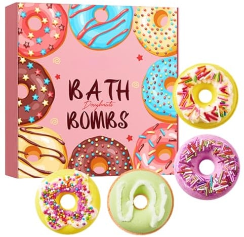 Badebomben Geschenkset 4 Stück, Duschbomben Geschenkideen für Frauen, Freundin, Ehefrau, Badekugeln Wellness Geschenke für Geburtstags Weihnachts Valentinstag, Badezusatz Frauen, Beauty Set Mädchen