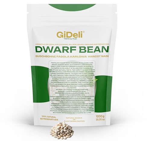 GiDeli Weiße Bohnen Getrocknet 1 kg - proteinreich, natürliche Hülsenfrüchte ohne Zusätze - ideal für Suppen, Eintöpfe, Salate - Küche, Gastronomie, Catering