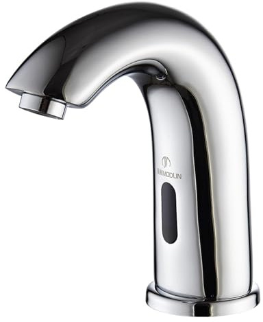 XJTNLB Waschbecken Armaturen Infrarot Automatik 126 Batterie Warm und Kaltwasser Aus Messing