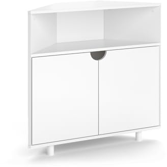 Vicco Eckschrank Inaro, Weiß, 79 x 76 cm | mit 3 Fächern, geeignet zur platzsparenden Aufbewahrung in Raumecken
