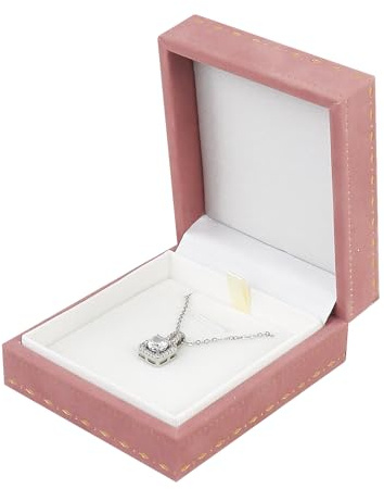 AdiStylinno Samt Schmuckschachtel, Vintage Schmuck Schmuck Geschenkbox für Damen Schmuckkästchen Klein Schmuckschatulle für Halskette Hochzeit Verlobung Geburtstag Geschenke (Rosa)