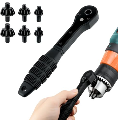 Tolesum Set di Chiavi per Mandrino a Cricchetto 3-in-1,Chiave a Cambio Rapido Magnetico (10/13/16mm), 6 Testine di Ricambio in Acciaio al Carbonio, Accessori per Trapani a Colonna e Trapani Elettrici