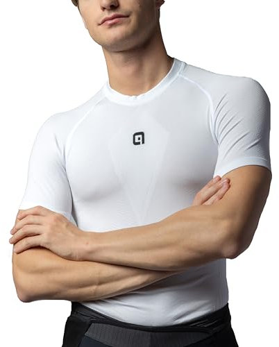 Alé Cycling Men's S1 Spring Intimo Short Sleeve Base Layer, White, S/M