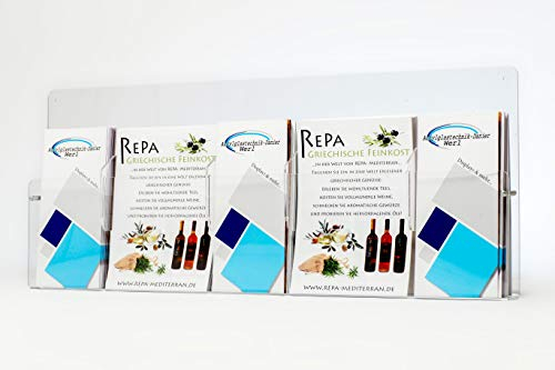 Acrylglastechnik Danier Prospektwandhalter und Flyerwandhalter mit freier Facheinteilung Wand Halterung