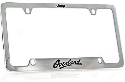 Jeep Overland Nummernschildhalter, verchromtes Metall, graviert