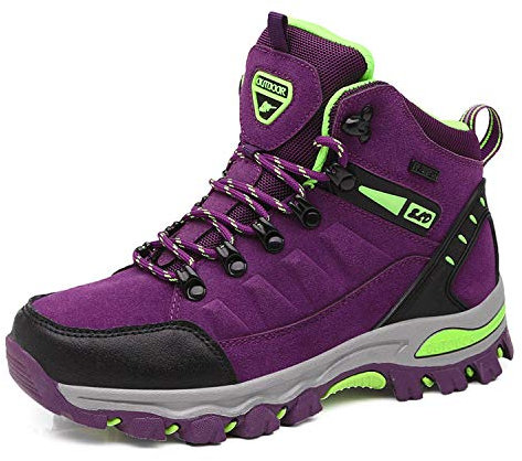 WOWEI Chaussures de Randonnée en Plein Air Imperméable Respirant Antidérapant Bottes de Trekking Promenades Voyages Sneakers pour Femme Hommes,Violet 1,40 EU