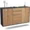 Dekati Sideboard Pembroke Pines hängend (136x77x35cm) Korpus anthrazit matt - Front Holz-Design Pinie - Push to Open - Leichtlaufschienen