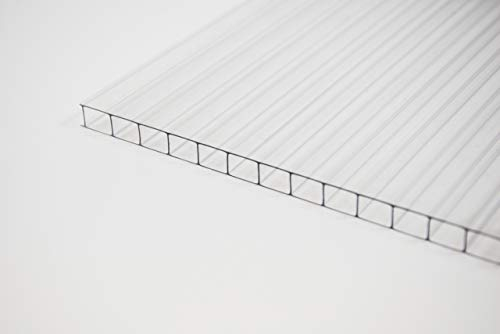 Stegplatte 8mm aus Polycarbonat, 8mm stark, klar, Steg 2 Fach, 8-10 2100mm x 3000mm (B x T)