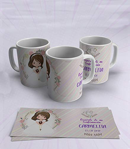 adaysusdetalles MI Primera COMUNION Taza Personalizada,Regalo Amigo Invisible,cumpleaños Sorpresa