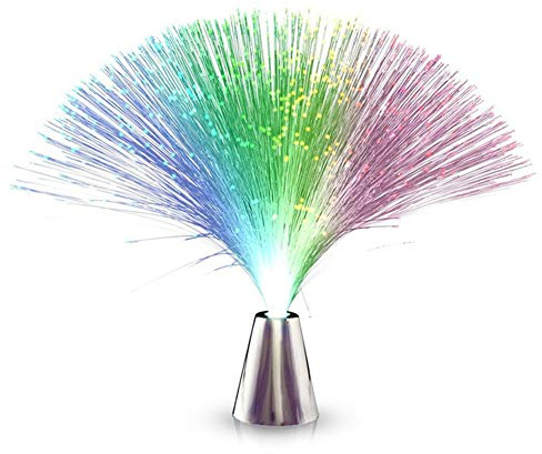 Gmuret Glasfaserlampe mit Farbwechsel, 7 Farben LED Glasfaserleuchte Fließender Farbwechsel Retrolampe Stimmungslicht
