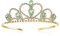 Lovelyshop Green Gems Strass Gold Tiara für kleines Mädchen in Halloween Geburtstag Prinzessin Party