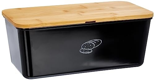 KESPER | Brotbox, Material: Melamin, Bambus, Maße: B: 34 x T: 18 x H: 14 cm, Farbe: Schwarz, Braun | 58091