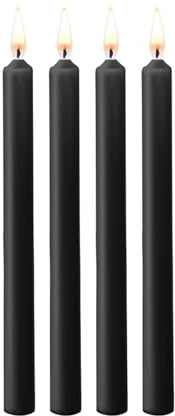 Shots Ouch! - 4-Pack Teasing Parafin Wax Candles Large - Black