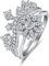 Yaresul Krone Ringe für Frauen Sterling Silber, Weiß Cubic Zirkonia Queen Ring Blume Halo Ring, Schmuck Ringe für beste Freundin, Größe 52(16.6)