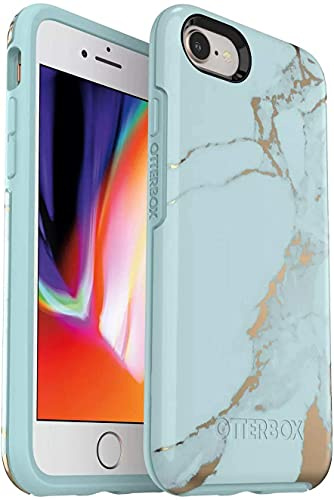 OtterBox Symmetry Series Schutzhülle für iPhone SE (2. Generation – 2020) und iPhone 8/7 (nicht Plus), Einzelhandelsverpackung, Blaugrüner Marmor