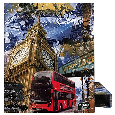Grafoplás 88142645. Ringbuch A4, 4 Ringe gemischt, 25 mm, Kollektion Grunge Cities, London, FSC-zertifiziert, bunt