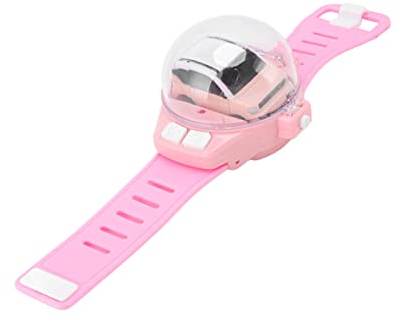 Uhr RC Auto Spielzeug, 2.4G Long Range Armbanduhr Fernbedienung Auto Spielzeug mit Ladekabel Cartoon RC Auto (Upgrade-Modell Pink)
