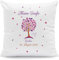 GRAVURZEILE Kissen mit Motiv - Lebensbaum Design - Geschenk zur Taufe - Personalisiert mit Name & Datum - Baby Geschenk für Jungen & Mädchen - Größe mit Füllung, Farbe Rosa