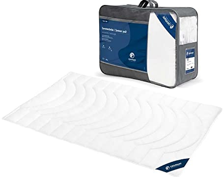 casimum leichte Comfort Sommerdecke Bettdecke | Steppbettdecke | Microfaser allergikerfreundlich | Ökotex 100 | waschbar bis 60 Grad | 155 x 220 cm, weiß