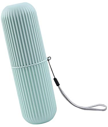Serlium Zahnbürsten-Reise-Etui, tragbares Zahnbürsten-Etui aus PP, Rutschfester Reise-Zahnbürstenhalter mit Abdeckung für Familienreisen, Camping(Grün)