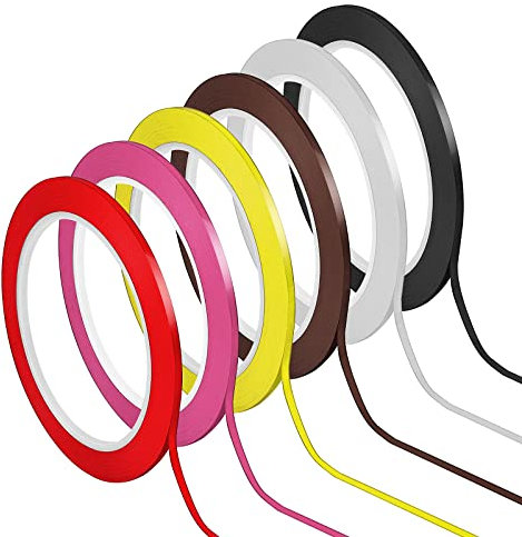 Nastro adesivo per lavagna bianca, per lavagna bianca, 6 colori assortiti, larghezza 3 mm, per scuola, ufficio e casa (6 rotoli)